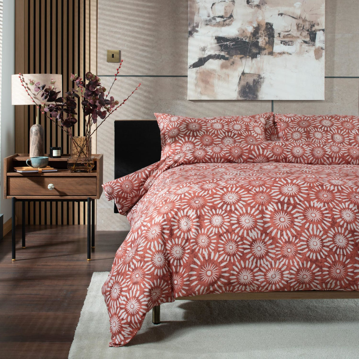 Studio Thompson Rust Cotton Duvet Cover Set | Super King | Rust