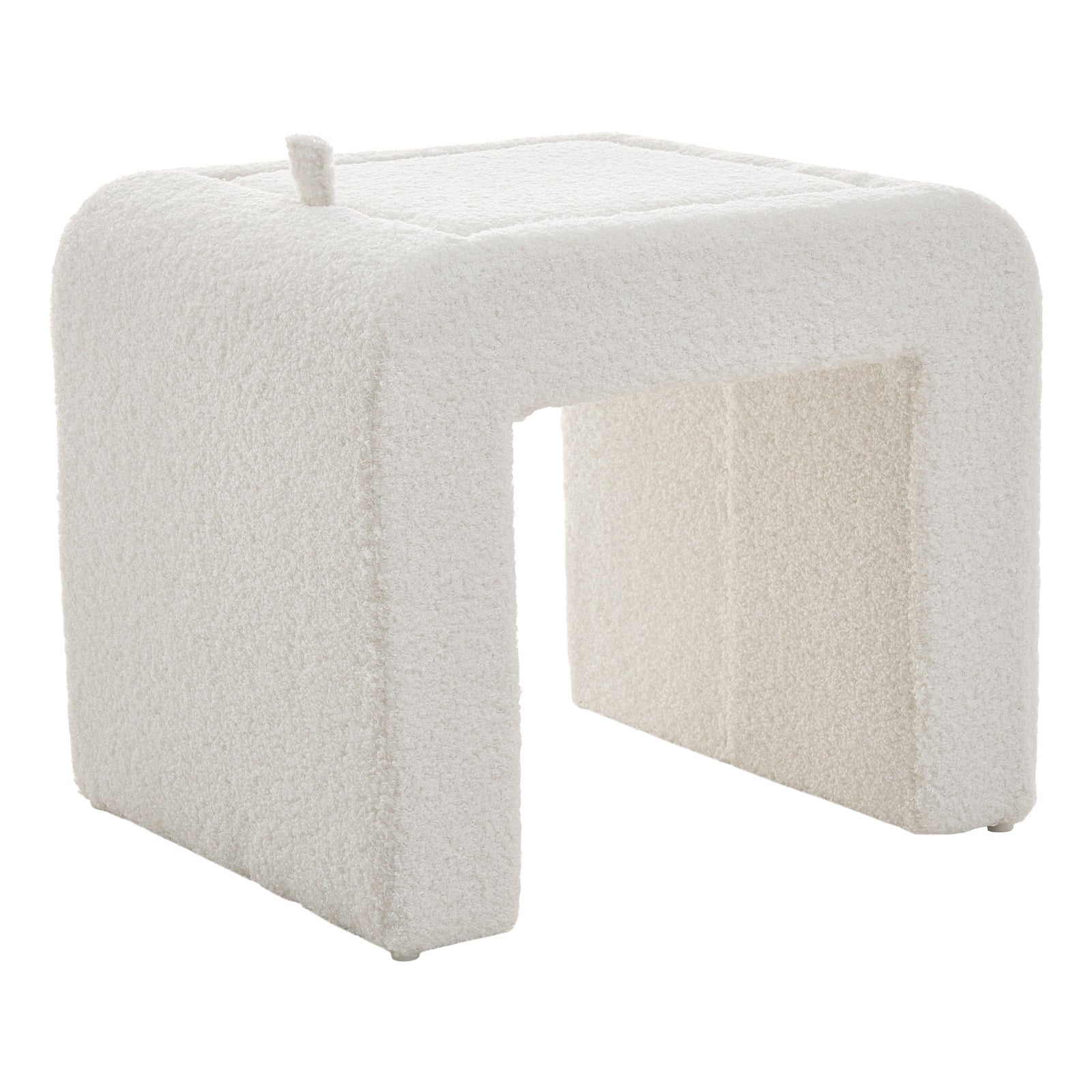 Modern Upholstered Footstool | White