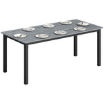 180 X 86 Cm Garden Dining Table For 6-8 Person | Grey