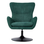 Tufted Swivel Accent Armchair With High Back & Armrests, Comfortable Upholstered | Dark Green