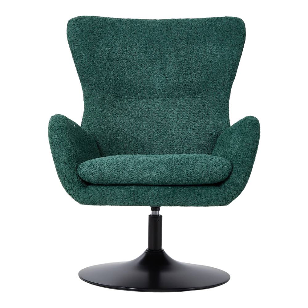 Tufted Swivel Accent Armchair With High Back & Armrests, Comfortable Upholstered | Dark Green