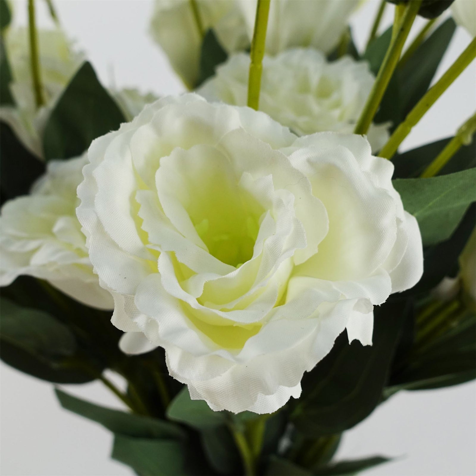 Pack Of 6 X 80cm Artificial White Wild Rose Stem - 36 Flowers
