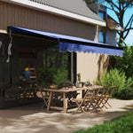 Electric Awning W/ Led Light And Remote Controller | Large | Blue