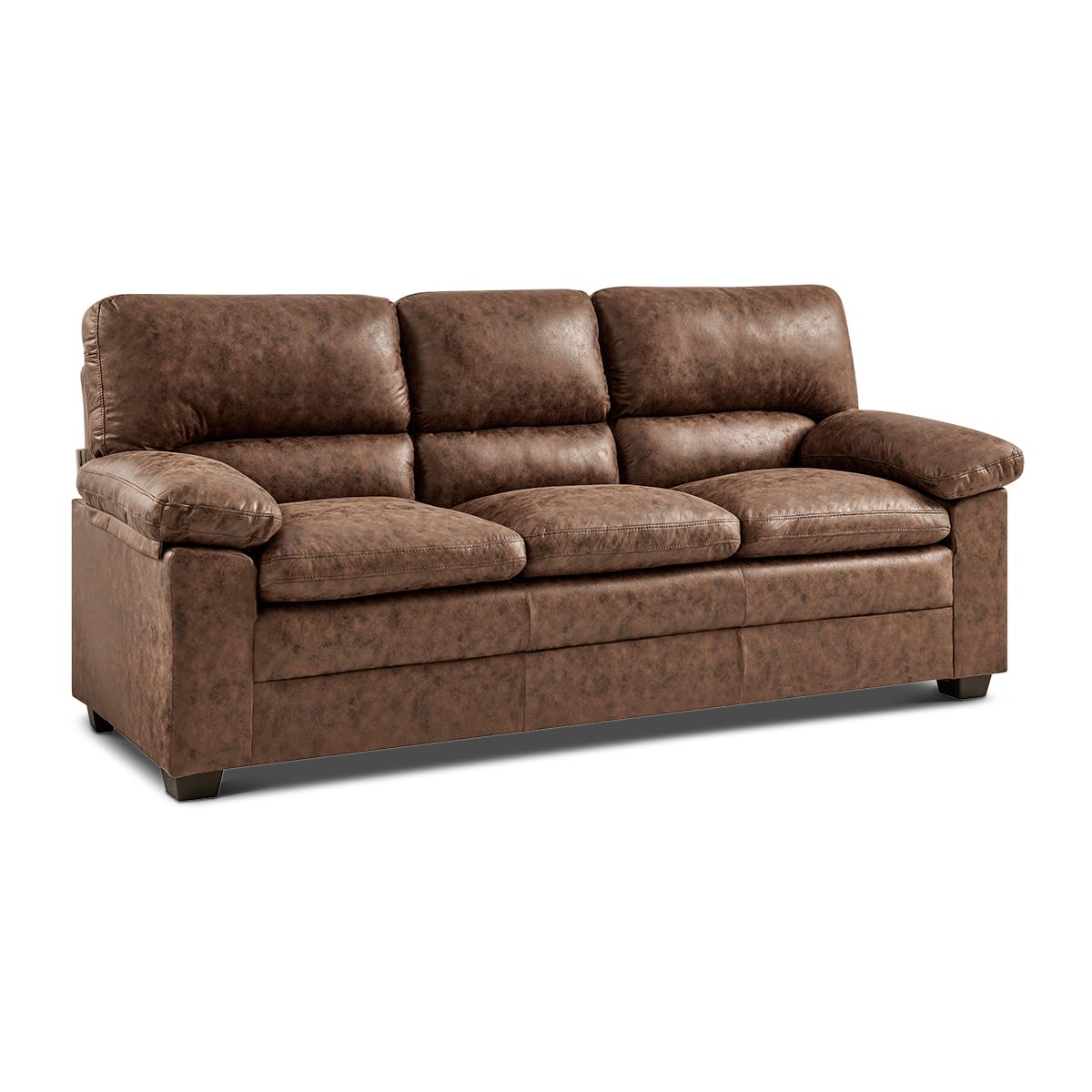 Oxford Faux Leather Sofa 3 Seater | Brown