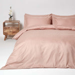 Egyptian Cotton Stripe Duvet Cover With Pillowcase, 330 Tc | King | Taupe
