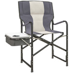 Aluminium Directors Chair Folding Camping Chair W/side Table | Gray
