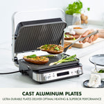 Bistro 6-in-1 Contact Grill And Griddle, Pfas-free Non-stick Ceramic | Silver