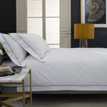 Hampstead Duvet Cover Set – 200 Thread Count 100% Cotton With Oxford Pillowcases & Inserted Ribbon | Single | Silver