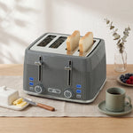 4 Slice Electric Toaster With 7 Browning Levels, 1860w | Grey