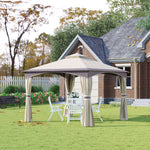 3.2x3.2m Gazebo, Double Roof, Netting, Steel Frame