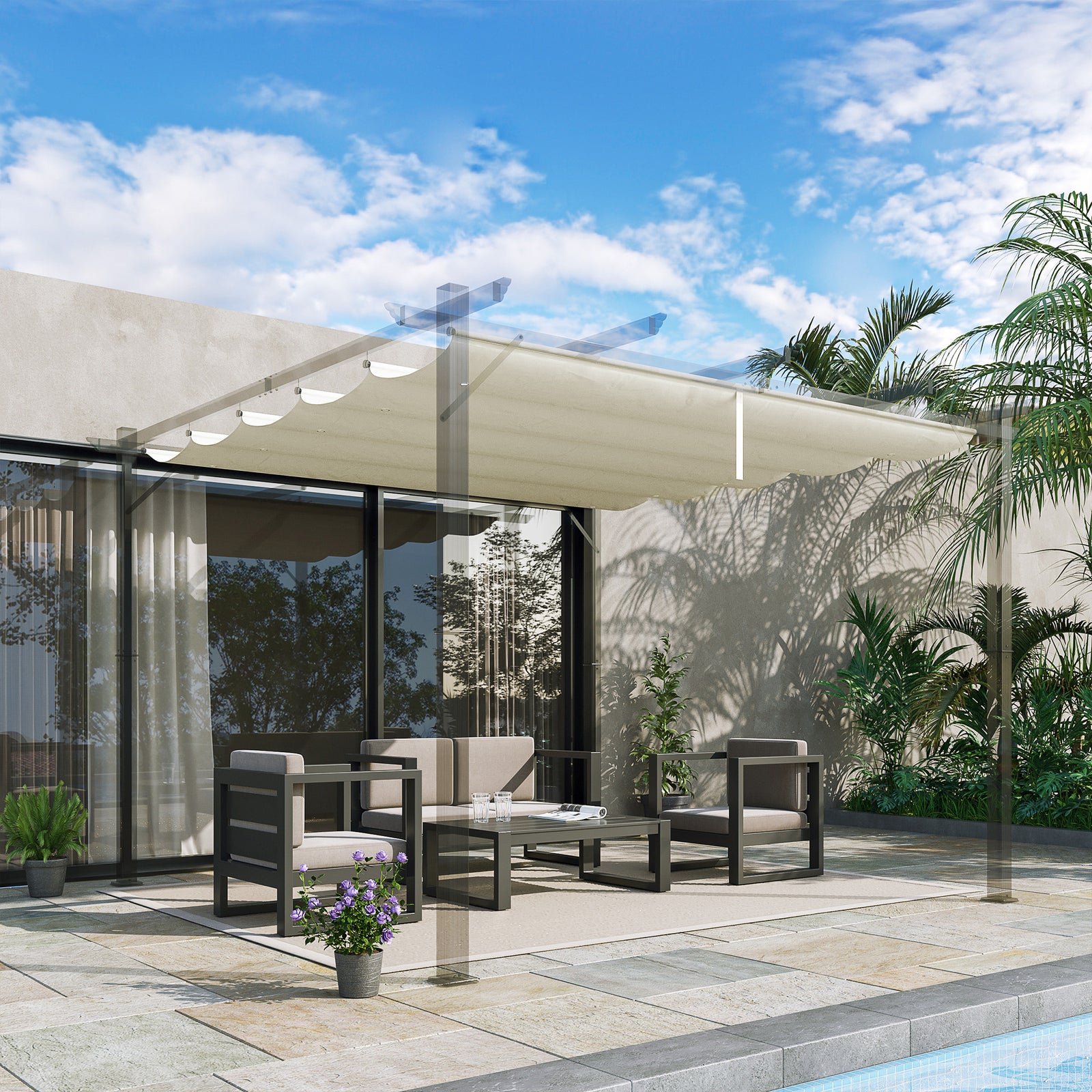 Pergola Shade Cover Replacement Canopy For 3/4 X 3(m) Pergola | Medium | Cream