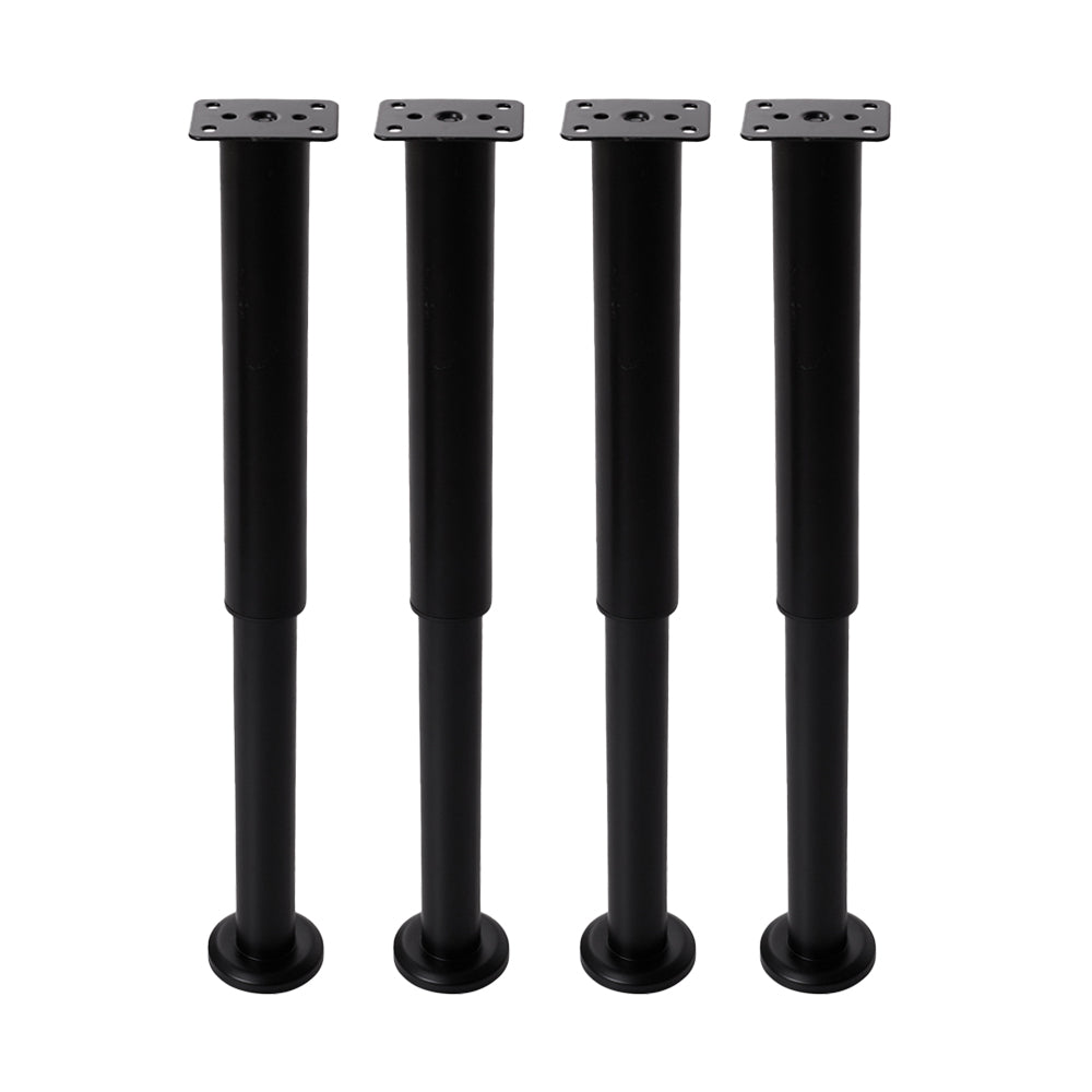 Set Of 4 Adjustable Metal Furniture Legs For Cabinet Table Feet Replacement | Large | Black