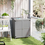 Wooden Garden Storage Shed W/hinged Roof And Shelf