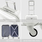 25" Medium Suitcase Check-in Hold Luggage Hard Shell 4 Wheels Tsa Lock | Medium | White