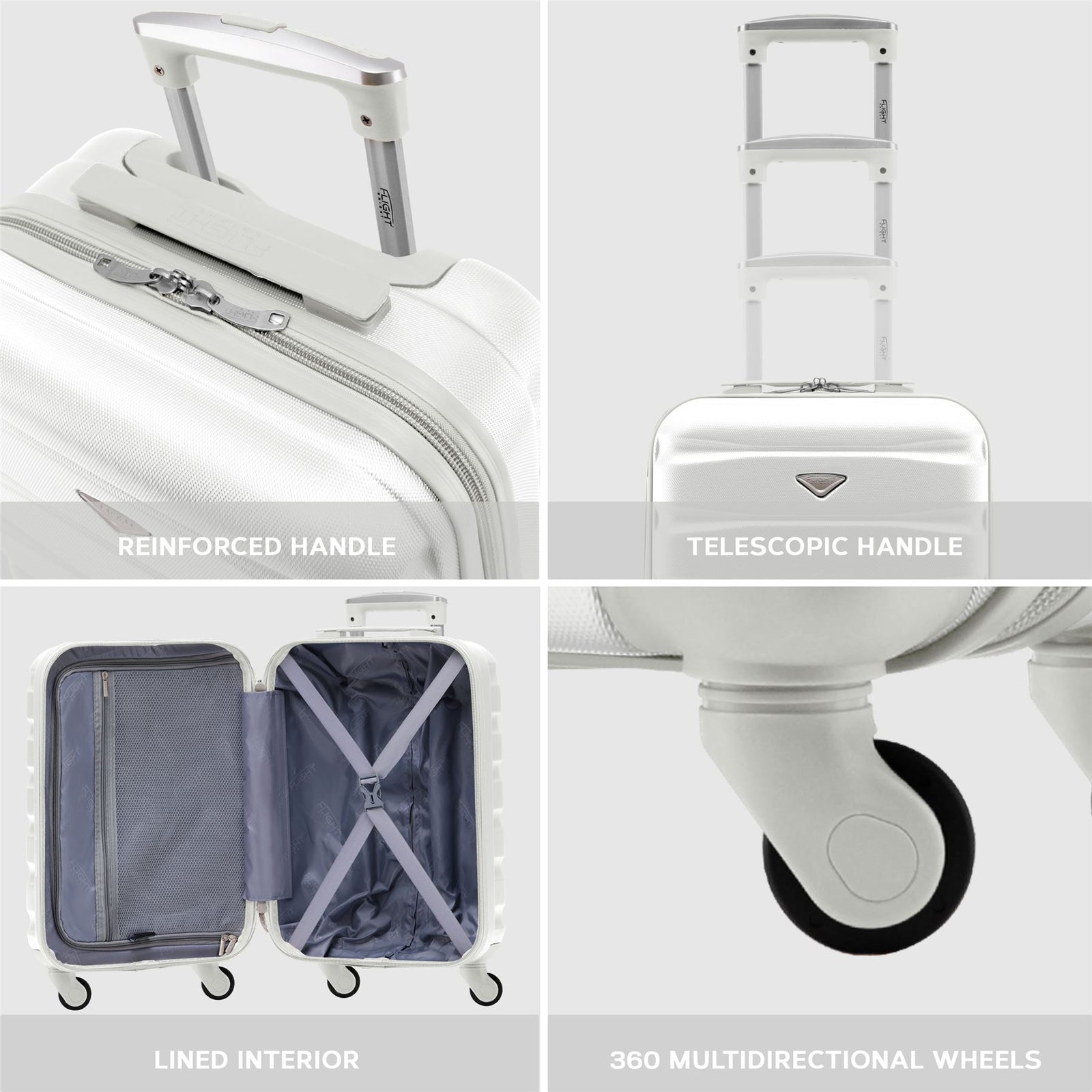 25" Medium Suitcase Check-in Hold Luggage Hard Shell 4 Wheels Tsa Lock | Medium | White