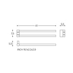 Towel Rail, Black Matt, Wall-mounted, 41 Cm. Collection Bwc