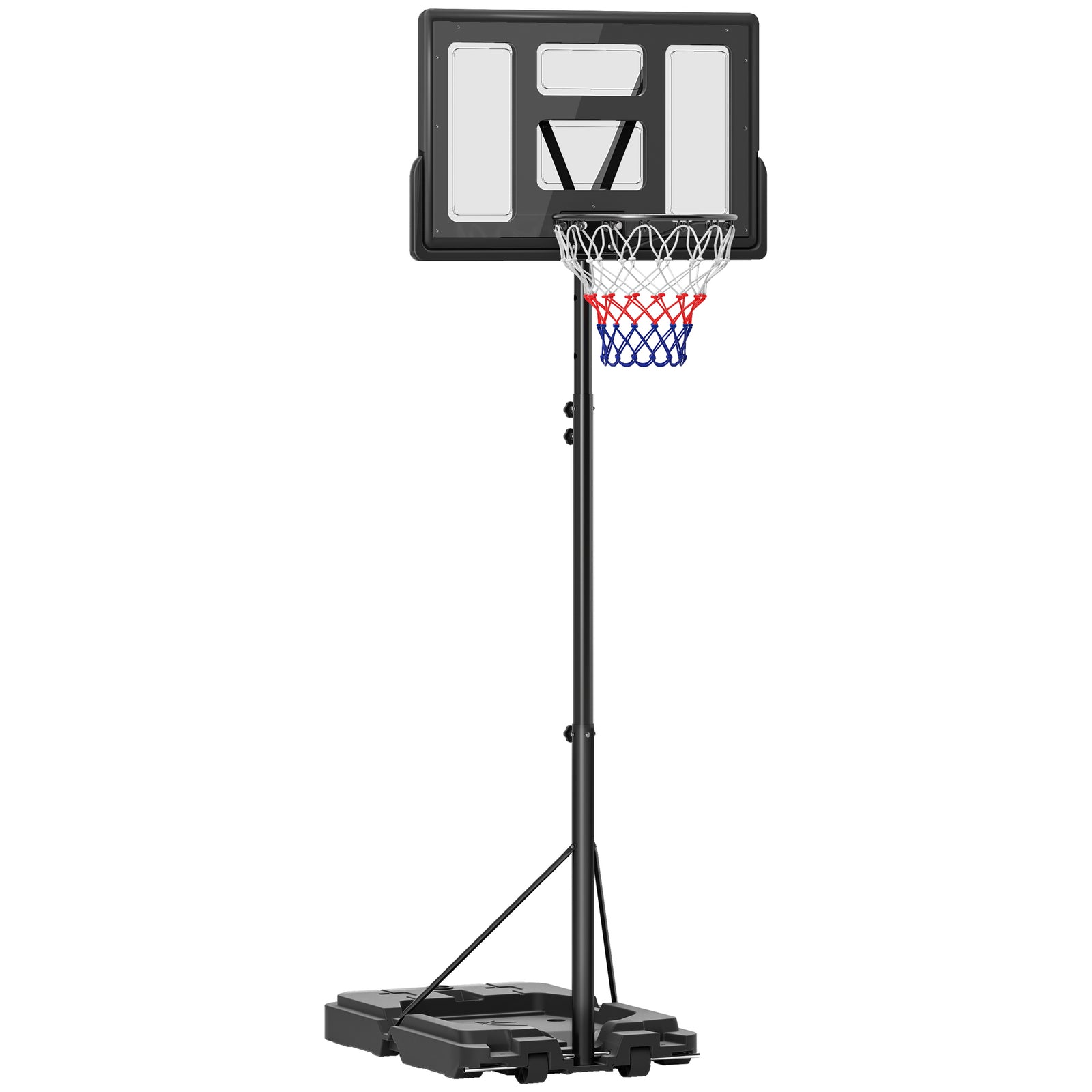 Adjustable Basketball Hoop, Weighted Base | Black