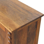 Solid Mango Wood Spindle Sideboard In Light Brown Finish