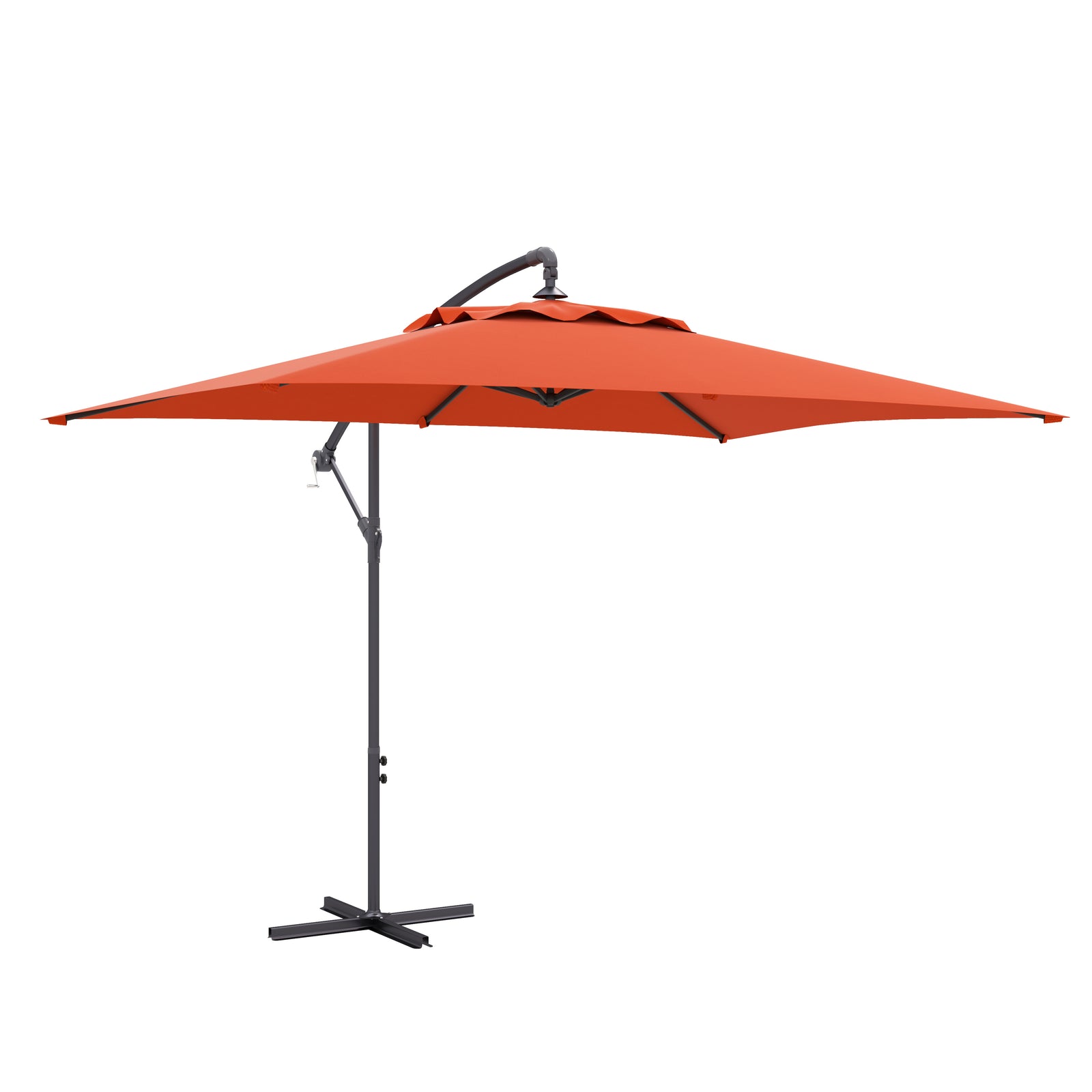 3m Cantilever Banana Parasol W/ Cross Base | Orange
