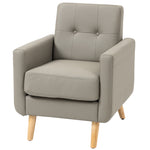 HOMCOM Retro Armchair Tufted Accent Chair For Bedroom Home Office