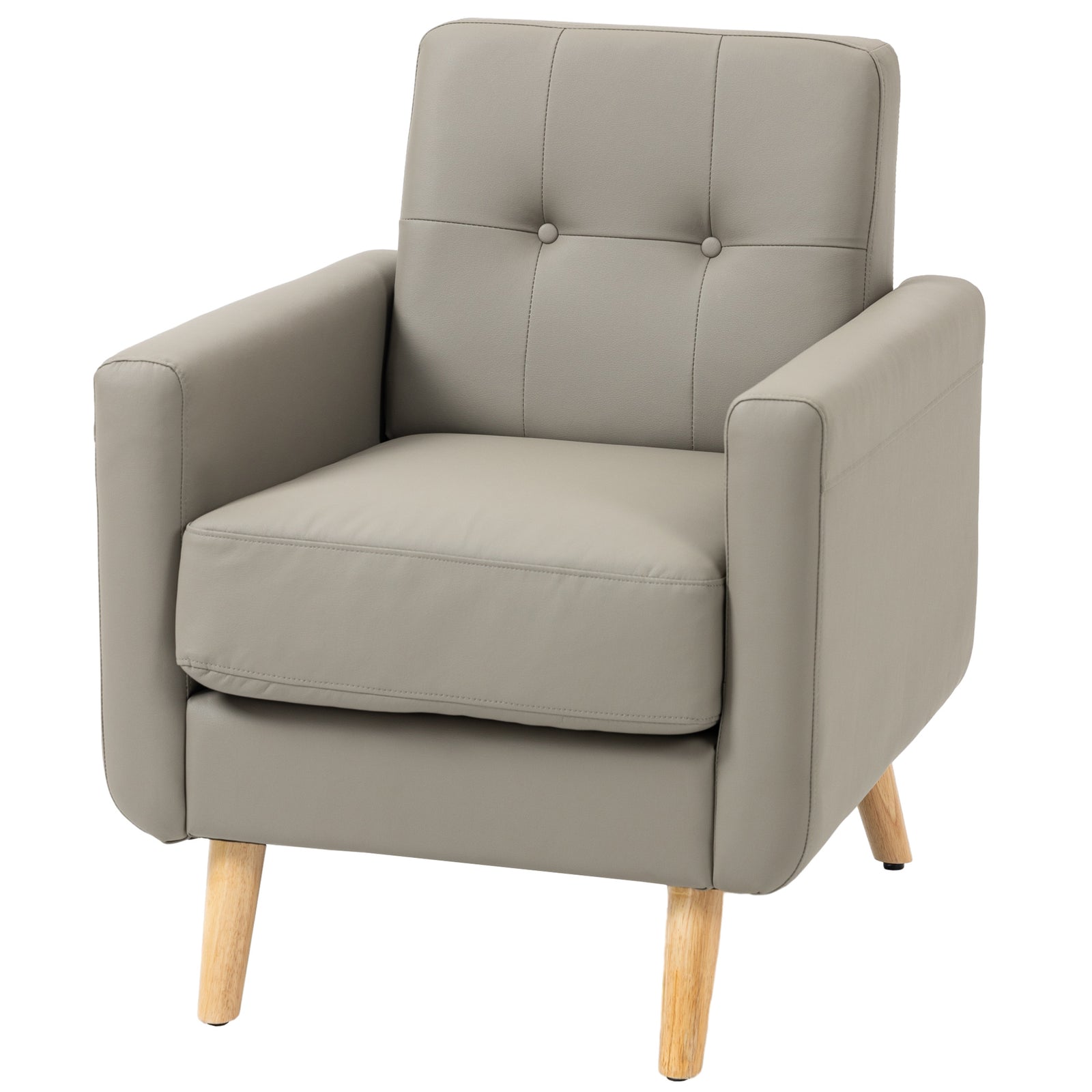 HOMCOM Retro Armchair Tufted Accent Chair For Bedroom Home Office