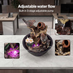Spector Water Feature Indoor Fountain With Led Light Resin Black