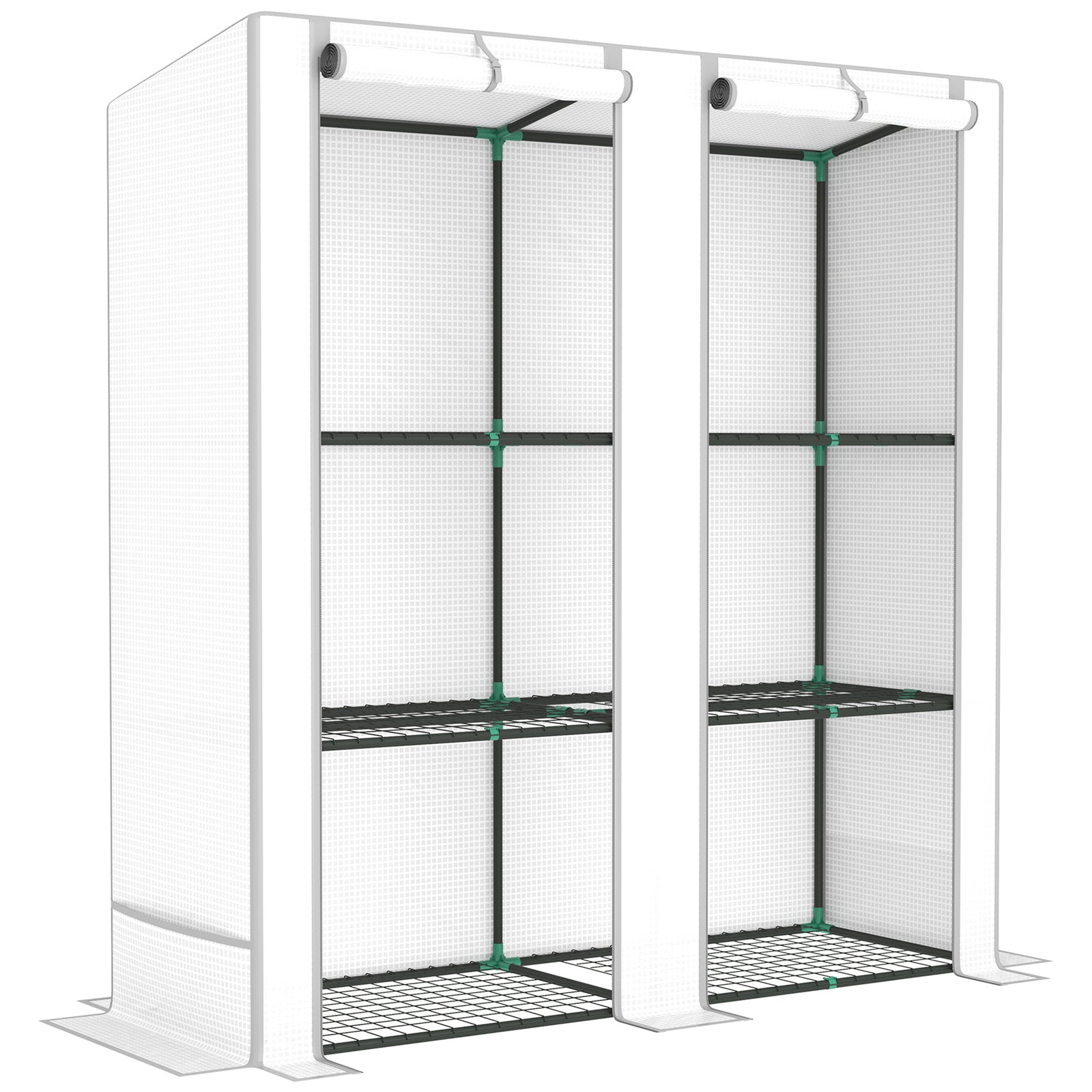 3 Tier Lean-to Mini Greenhouse W/  Hemmed Edging | Gray