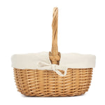 Wicker Shopping Basket Buff Willow Oval Shopper | White