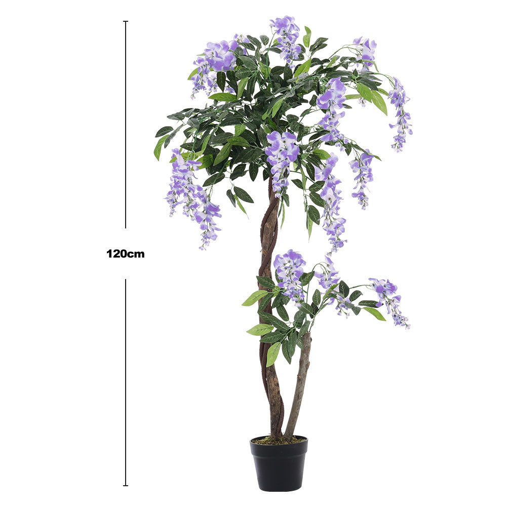 120cm H Artificial Flowers Plant In Pot For Home Decor Purple