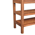Saffron Rattan Console – Solid Mango Wood With Woven Rattan & Brass Accents