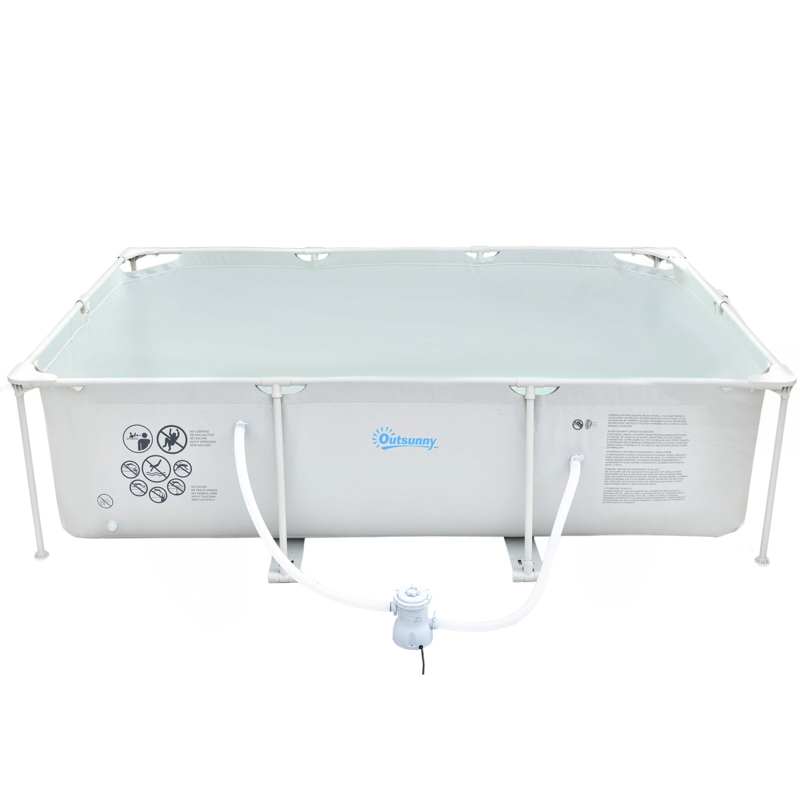 Steel Frame Pool With Filter Pump, Reinforced Sidewalls | Gray