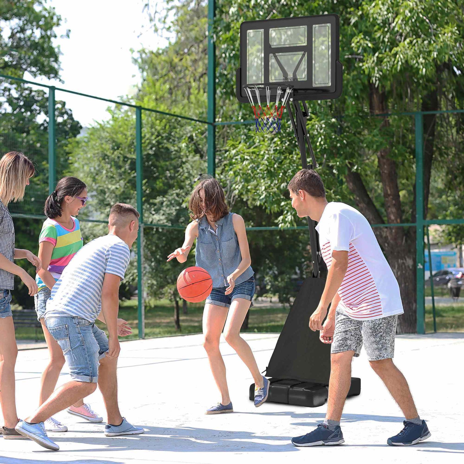Adjustable Basketball Hoop, Rebound System | Black