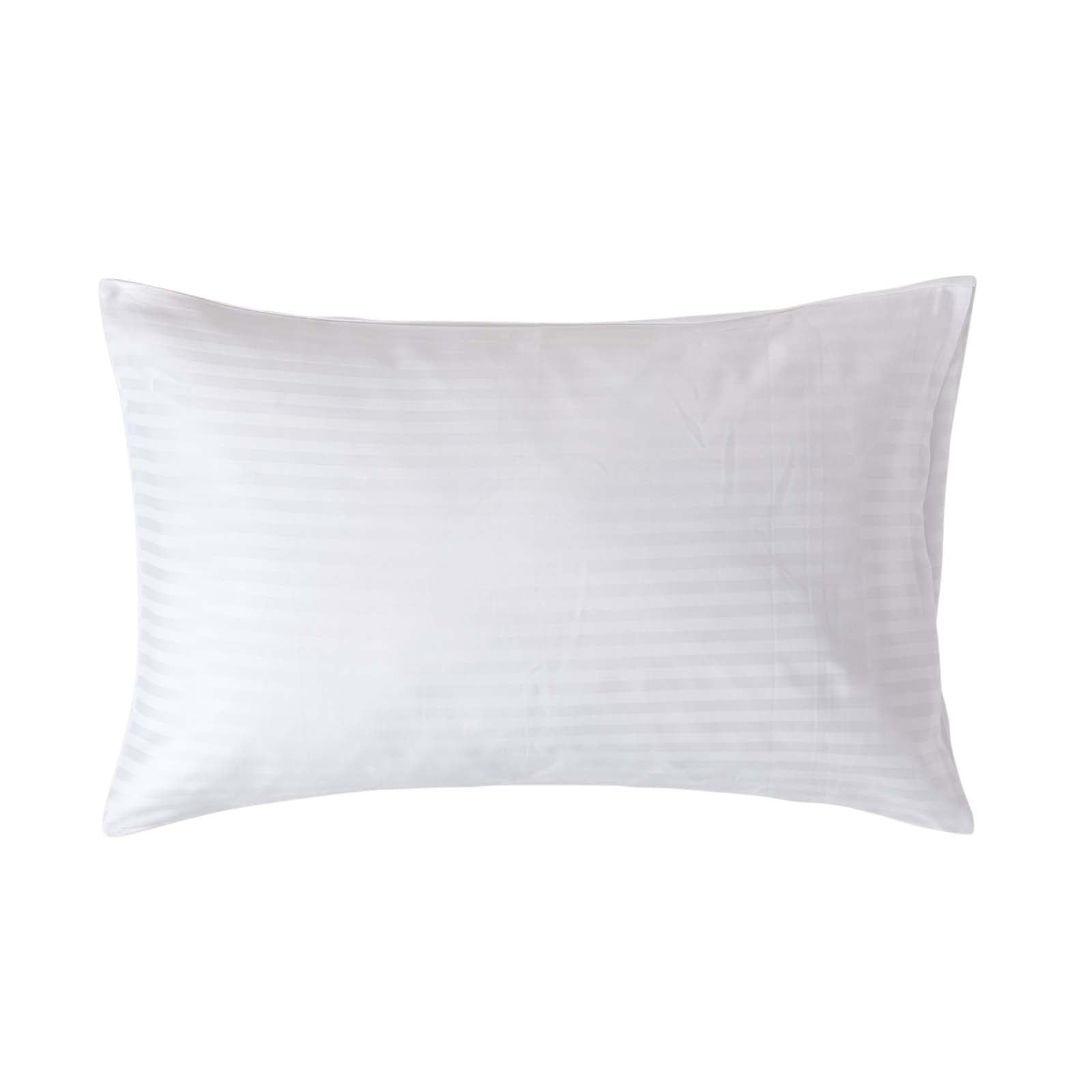 Egyptian Cotton Satin Stripe Housewife Pillowcase 330 Tc | 48 x 74cm | White