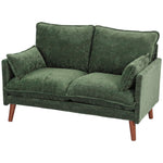 2 Seater Sofa, Modern Loveseat With Spring Cushions, Wide Seat | Green