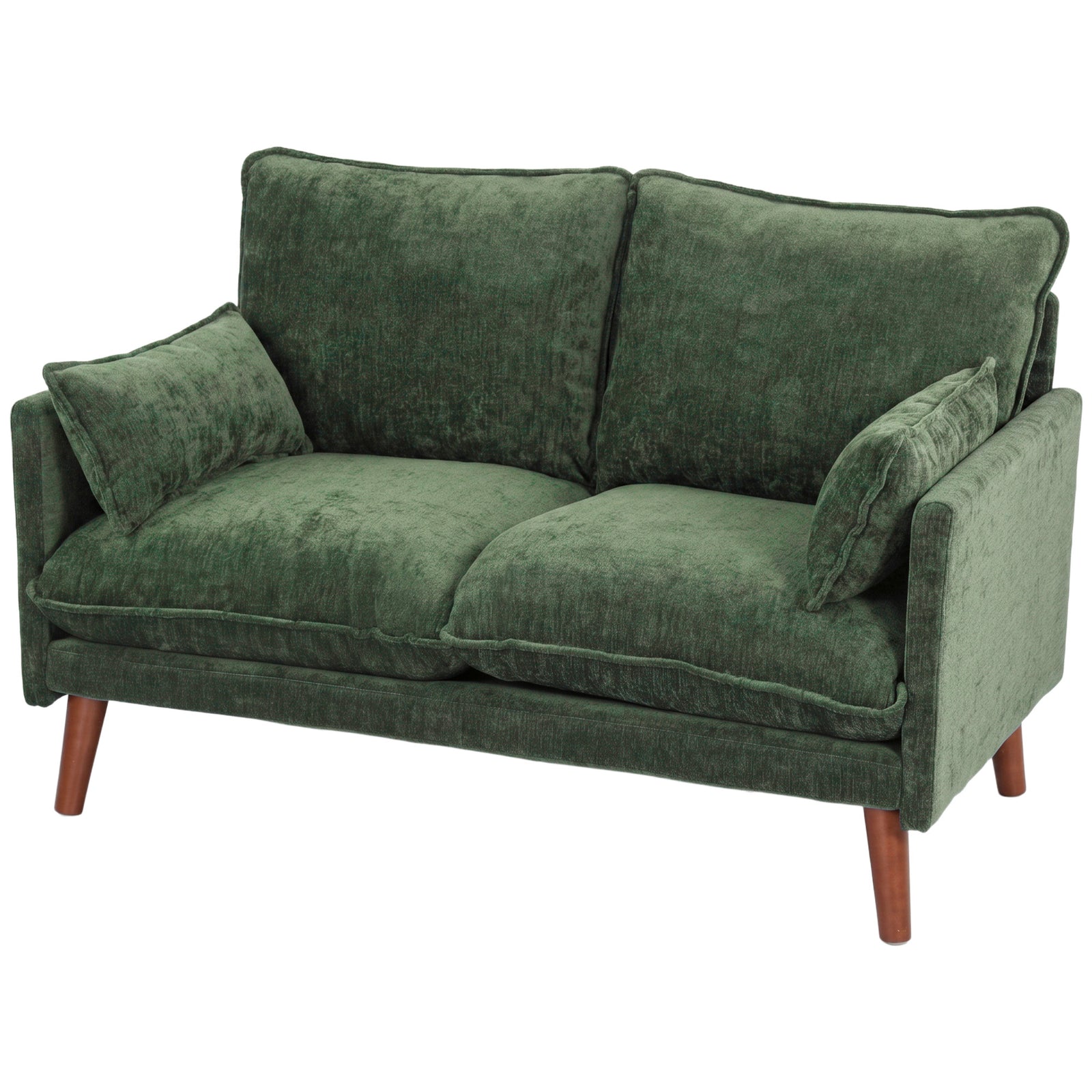 2 Seater Sofa, Modern Loveseat With Spring Cushions, Wide Seat | Green