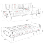 Lora Faux Leather Sofa Bed 3 Seater | Light Grey