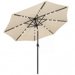 2.6 M Garden Parasol Umbrella With Light, Outdoor Patio Umbrella | Beige