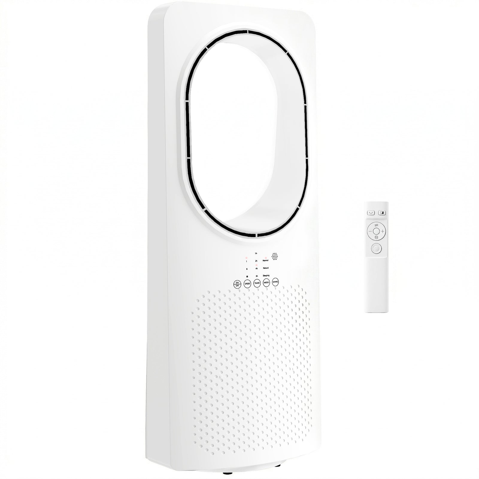 HOMCOM Bladeless Tower Fan With Oscillating, 3 Speeds, 3 Modes, 15h Timer