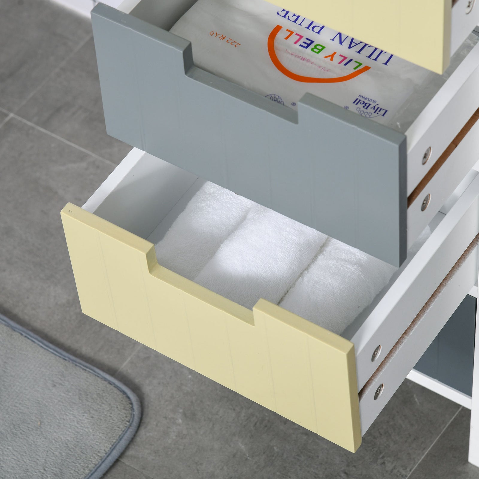Simple Chest Of 5 Drawers Storage Cabinet For Dining Room