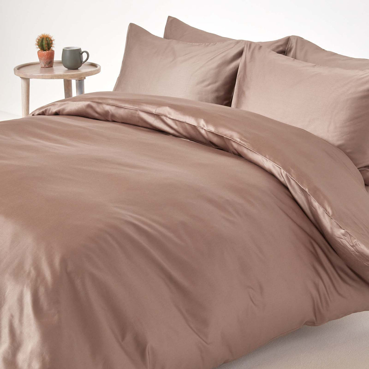 Organic Cotton Duvet Cover Set 400 Tc | Single | Brown