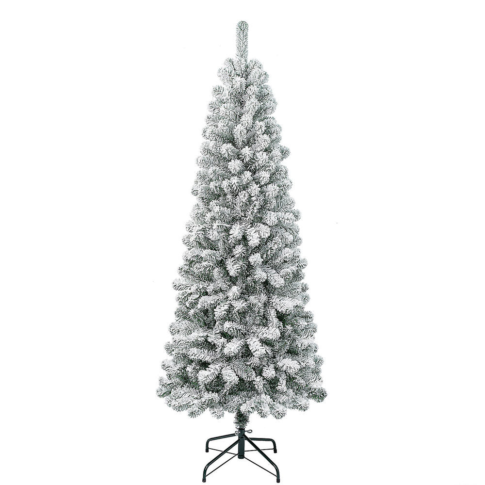 Flocked Christmas Tree With X-frame Stand | 7ft