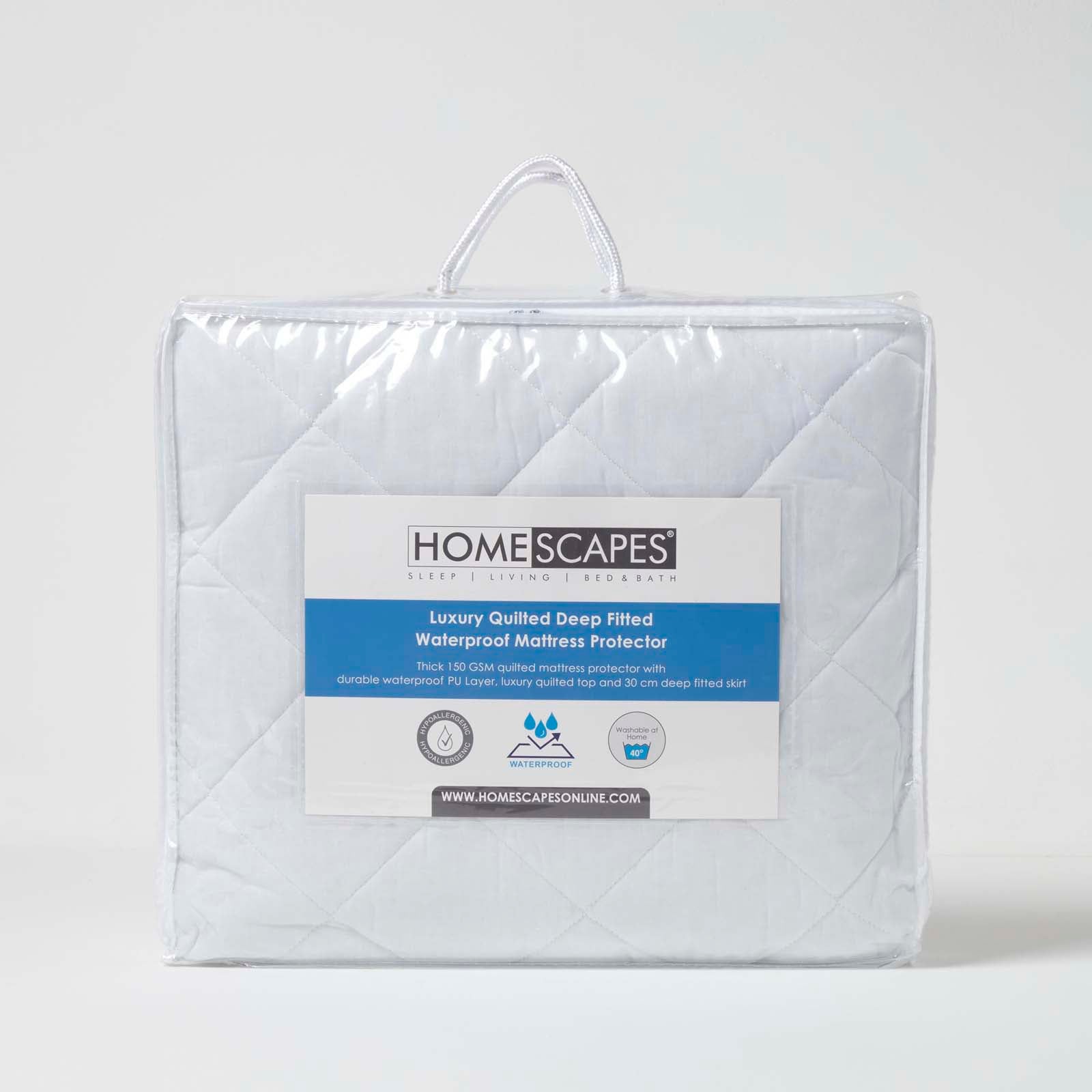 Quilted Waterproof Mattress Protector | European Single | White