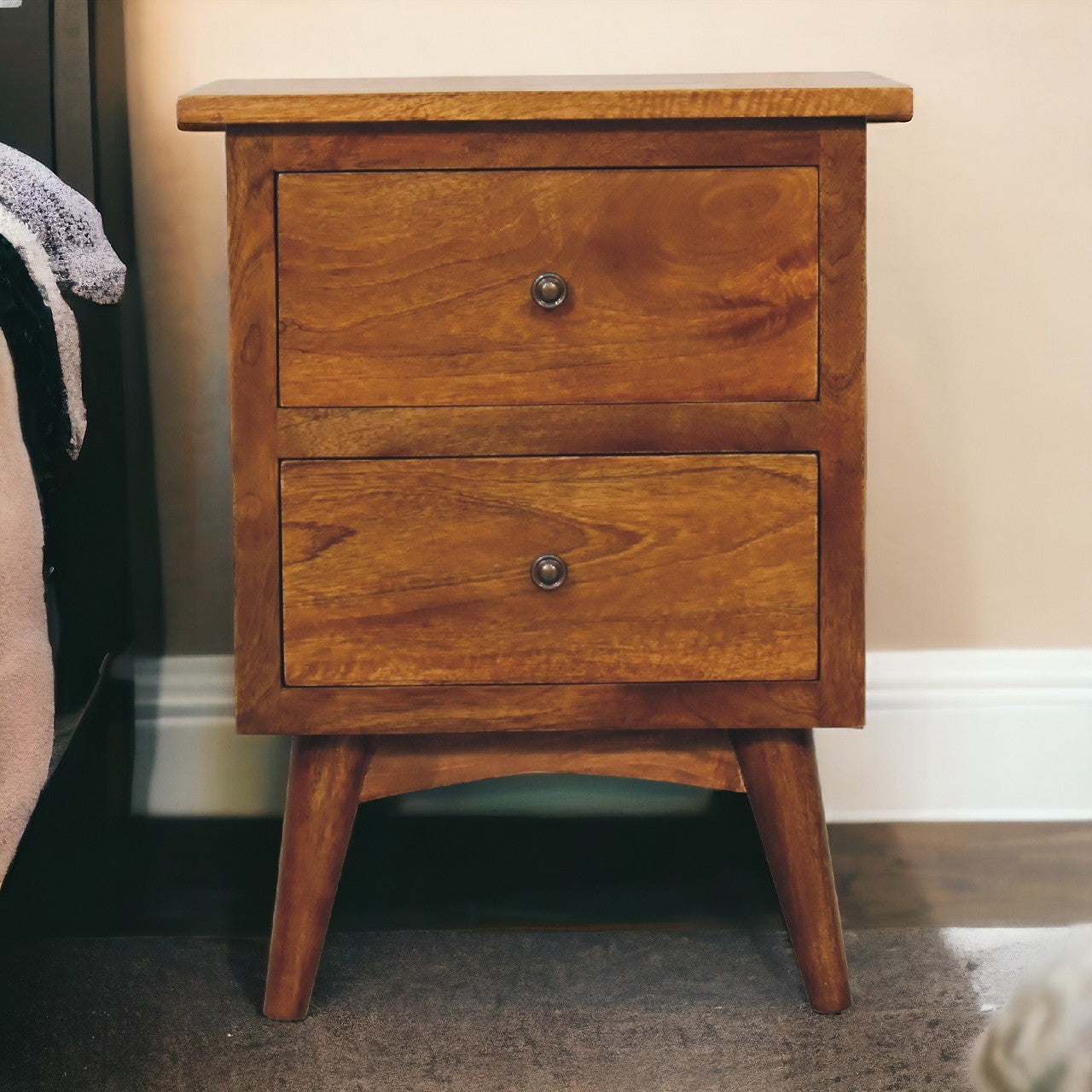 Solid Wood Chestnut Bedside