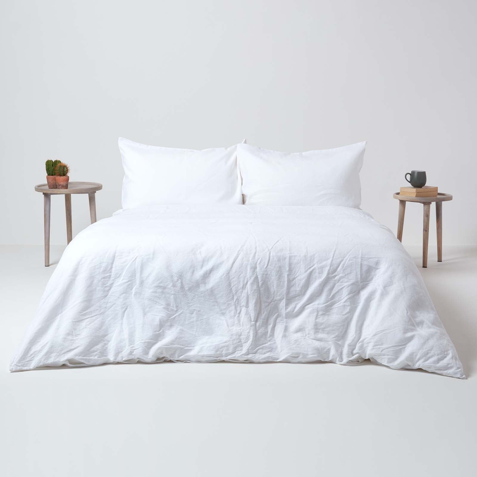Luxury Linen Deep Fitted Sheet | Double | White