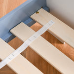 Kids Star & Balloon Single Bed Frame With Safe Guardrails Slats Bedroom Furniture
