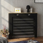 HOMCOM Radiator Cover With Drawer, Horizontal Slat, 111cm