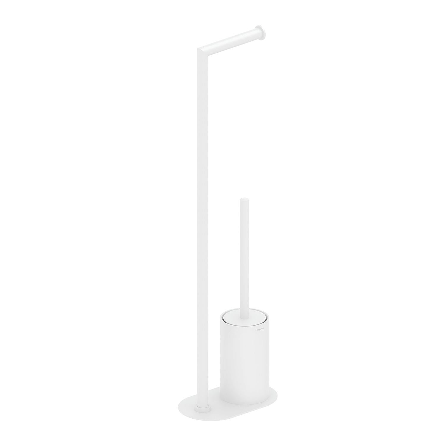 Paper Holder With Toilet Brush, Matt White, Architect S+ Collection
