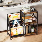 Record Player Stand, 3-tier Side Table With Vinyl Record Storage | Brown