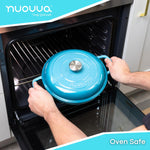 Shallow Cast Iron Casserole With Lid - 2.3-quart (26 Cm) | Blue