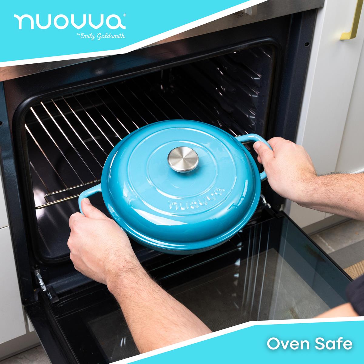Shallow Cast Iron Casserole With Lid - 2.3-quart (26 Cm) | Blue